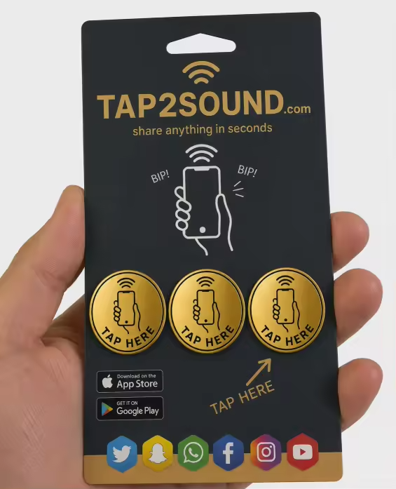 Blister Tap2Sound con 3 etiquetas NFC